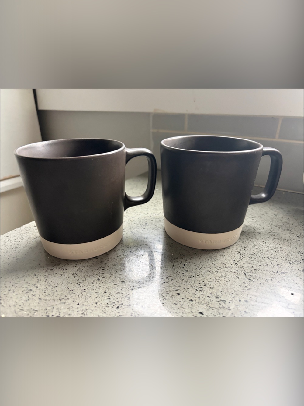 Starbucks Brown Ceramic Mug with Cream Base - Set of 2